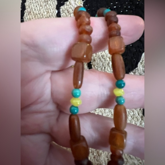 ❤️ Vintage Barse 925 Green Turquoise Beaded Necklace with Pendant 18+2.5” - Picture 6 of 12